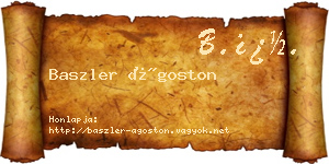 Baszler Ágoston névjegykártya